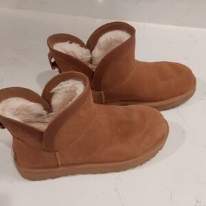 UGG Chestnut Suede Shearling Ankle Booties
